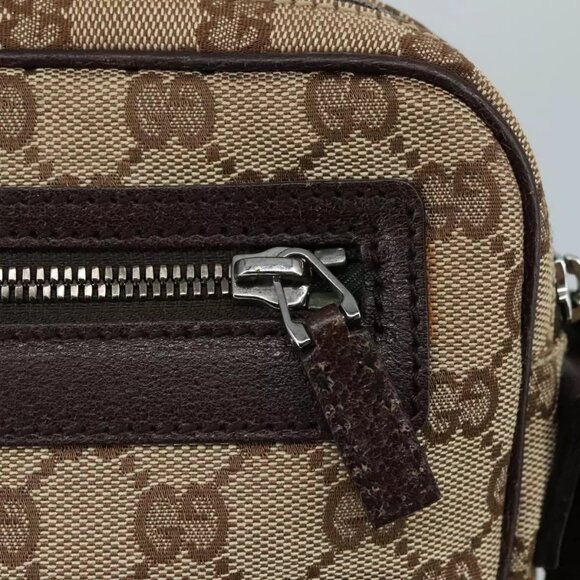 GUCCI GG Canvas Shoulder Bag Beige Gold - Picture 7 of 16